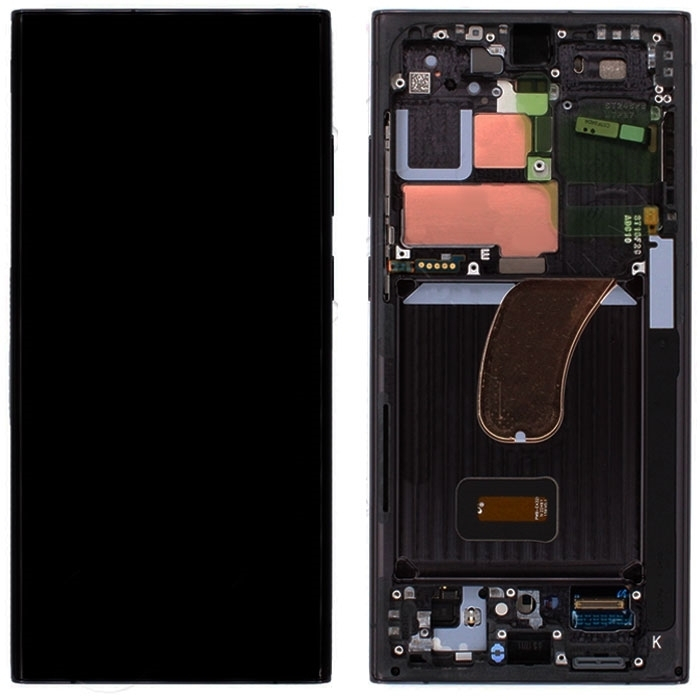 Samsung Galaxy S23 Ultra S918B οθόνη με πλαίσιο Μαύρο (Service Pack)